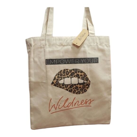 *Today only priced firm* WILDNESS Canvas tote Go Green Reusable Shopping Bag NWT - Picture 1 of 4